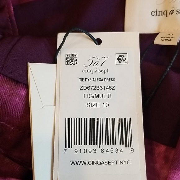 💕CINQ A SEPT💕 Tie Dye Alexa Satin Midi Dress - Picture 16 of 16